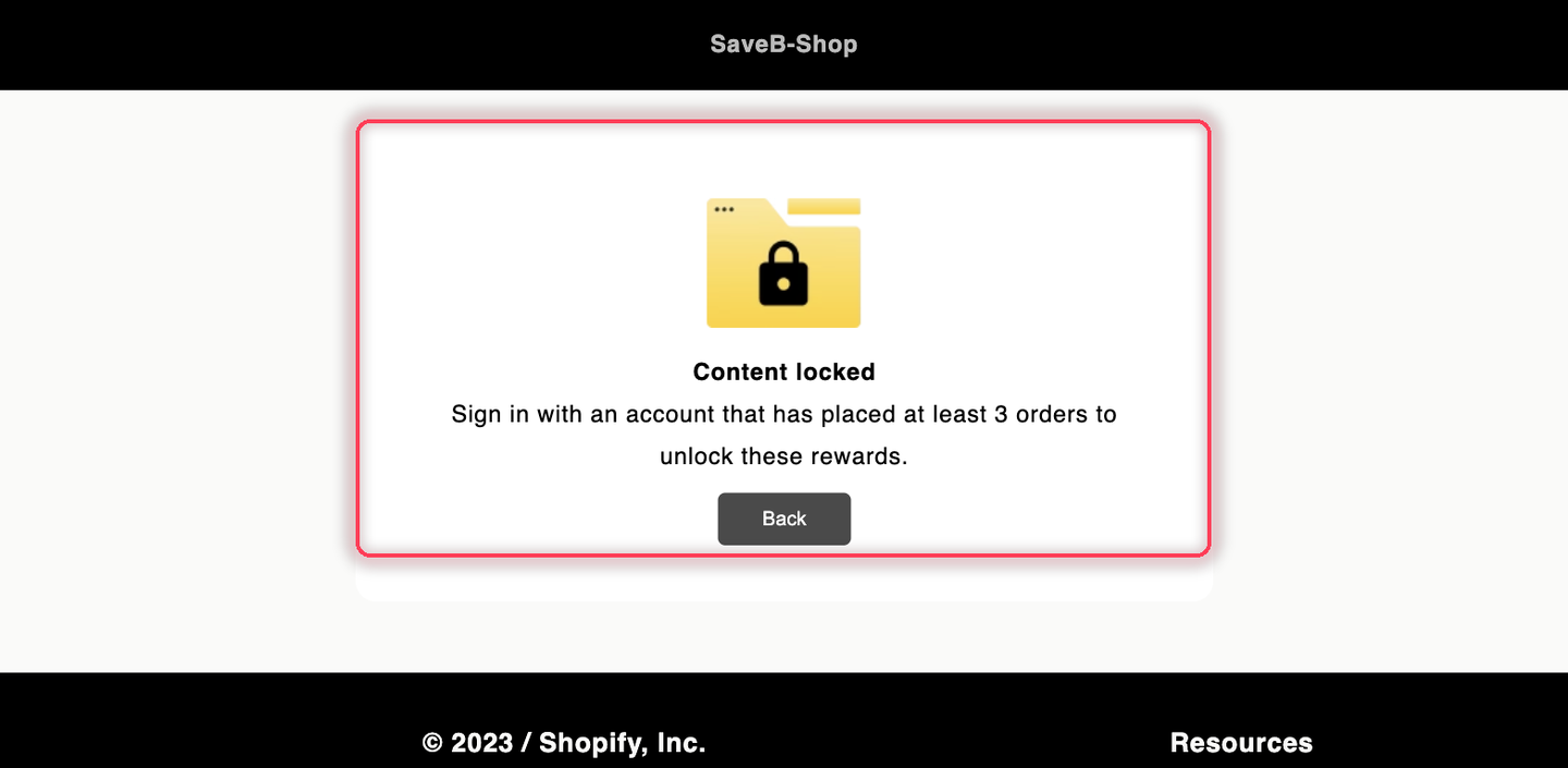 The Repeat-customer rewards page displaying the configured three-order requirement.