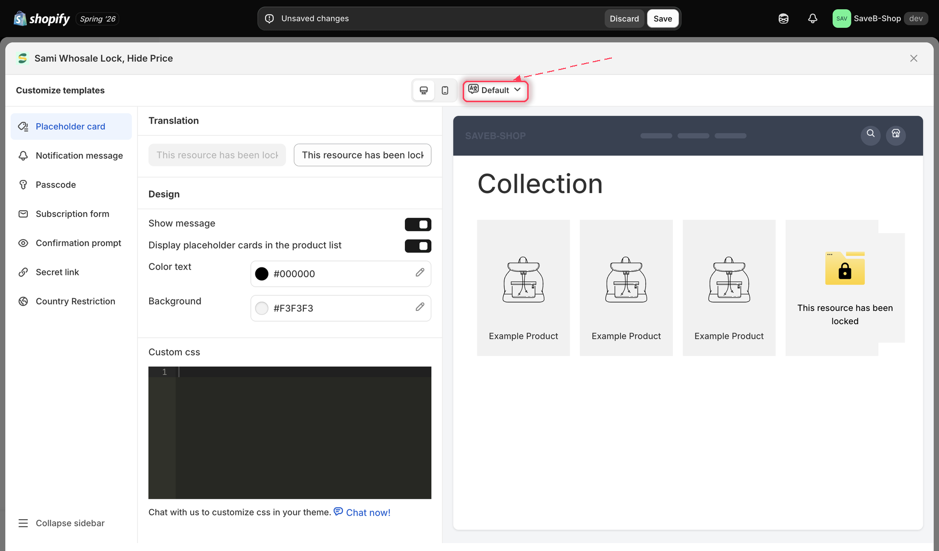 Live preview panel showing translated copy for a selected language